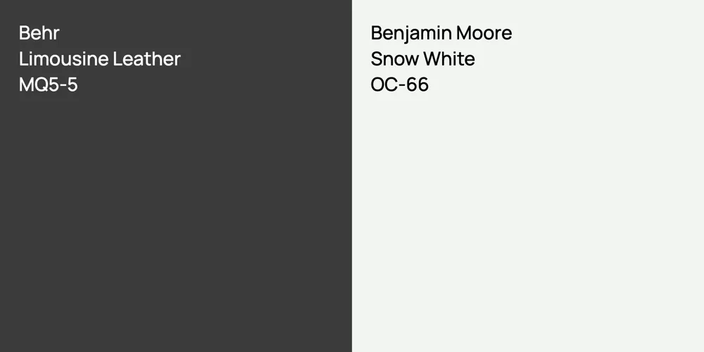 Behr Limousine Leather vs. Benjamin Moore Snow White