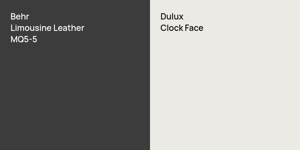 Behr Limousine Leather vs. Dulux Clock Face