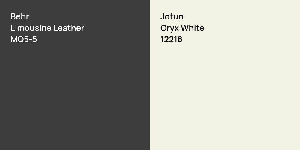 Behr Limousine Leather vs. Jotun Oryx White