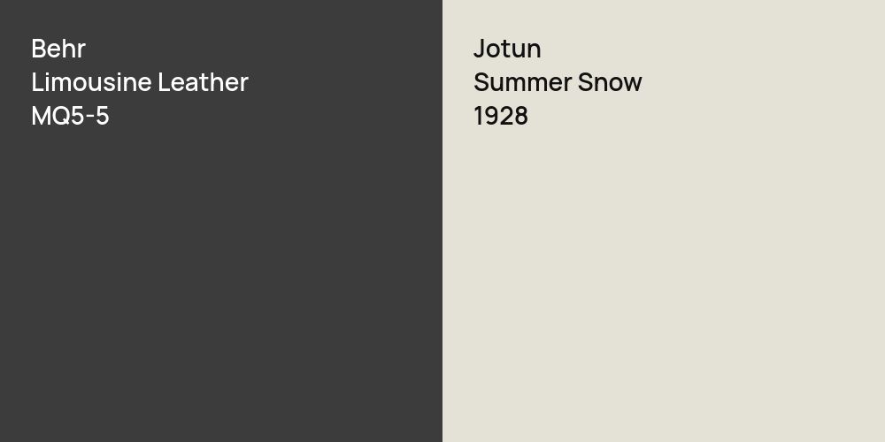 Behr Limousine Leather vs. Jotun Summer Snow