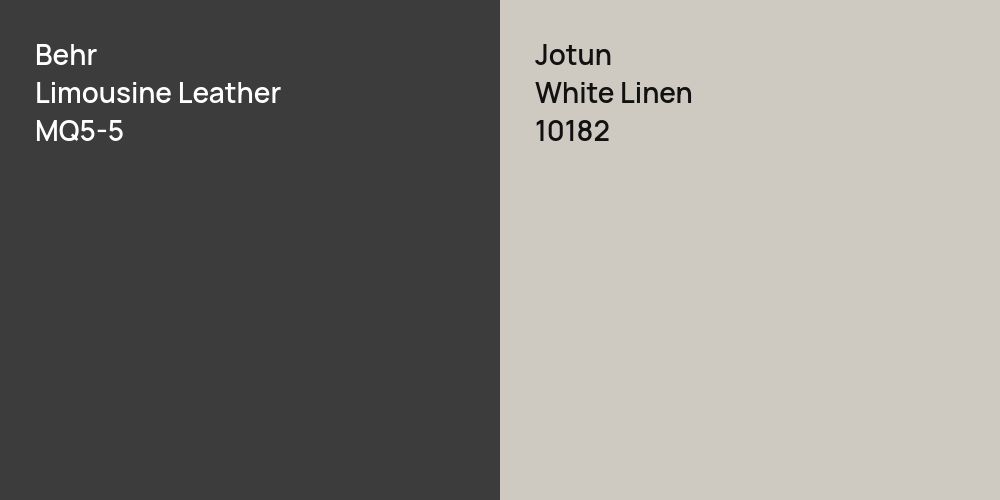 Behr Limousine Leather vs. Jotun White Linen