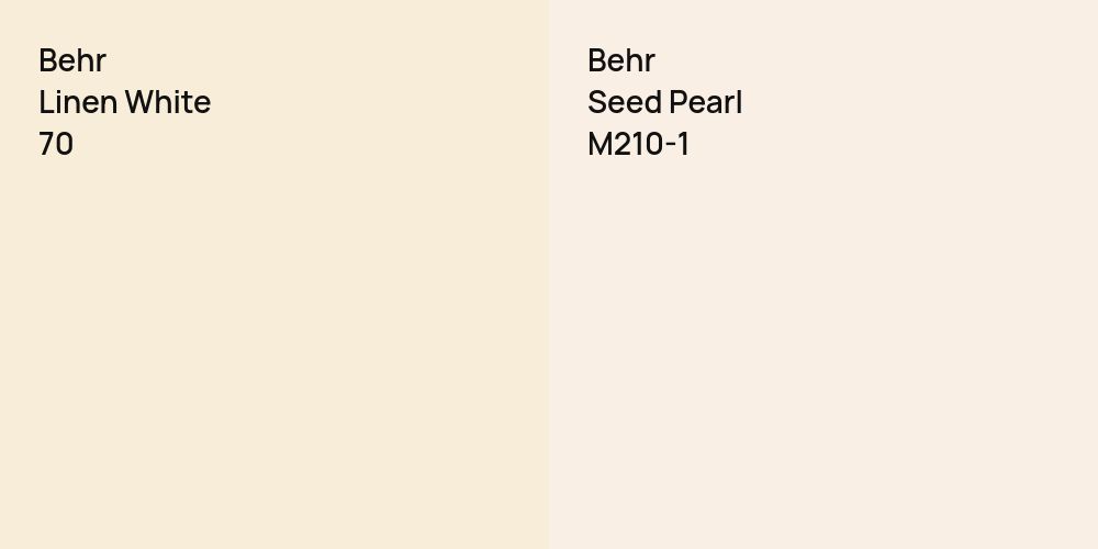 Behr Linen White vs. Behr Seed Pearl