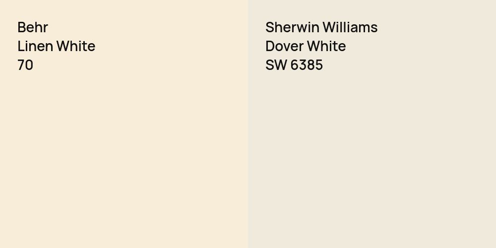 Behr Linen White vs. Sherwin Williams Dover White