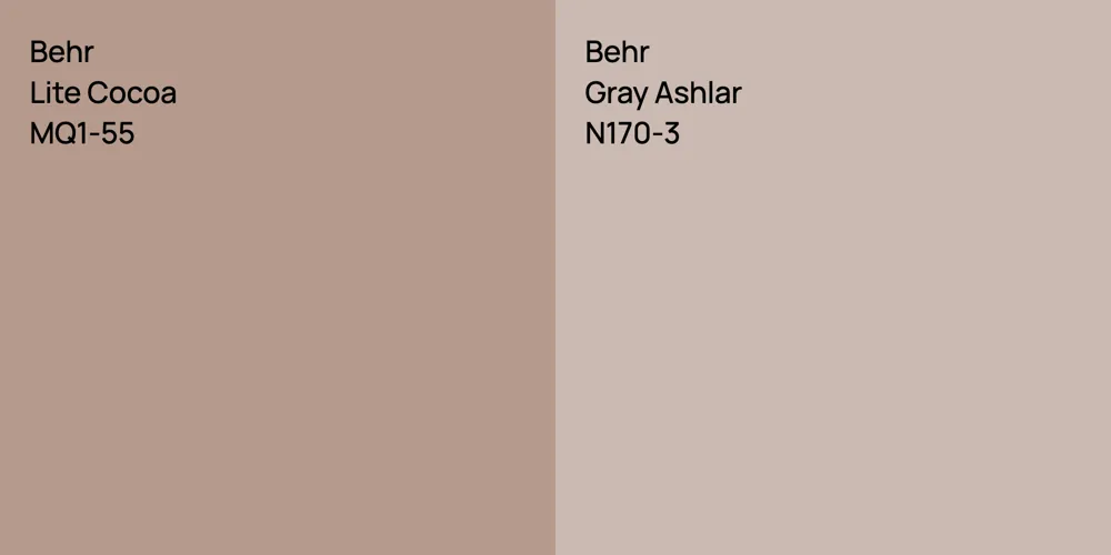 Behr Lite Cocoa vs. Behr Gray Ashlar