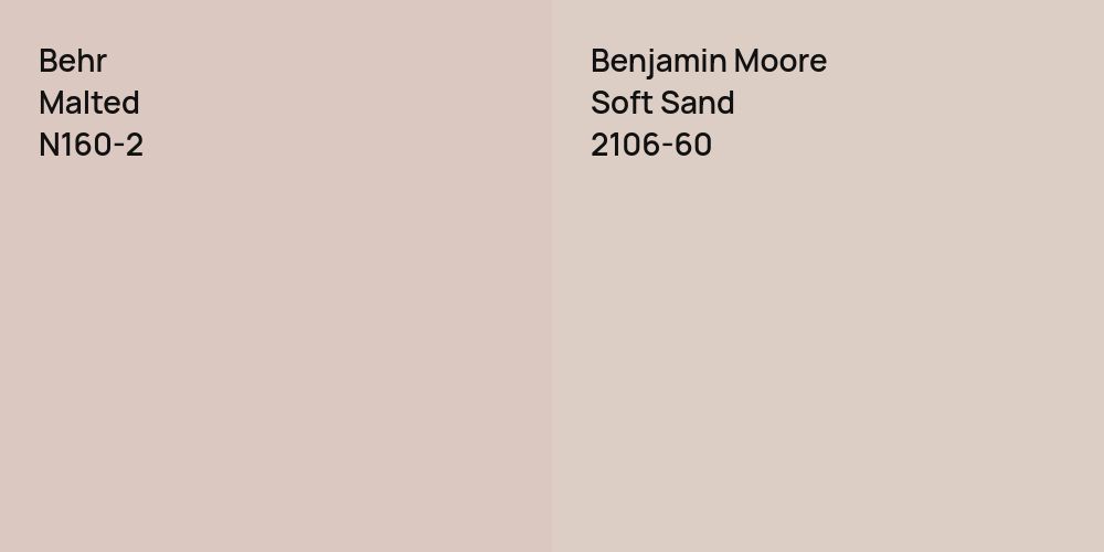 Behr Malted vs. Benjamin Moore Soft Sand