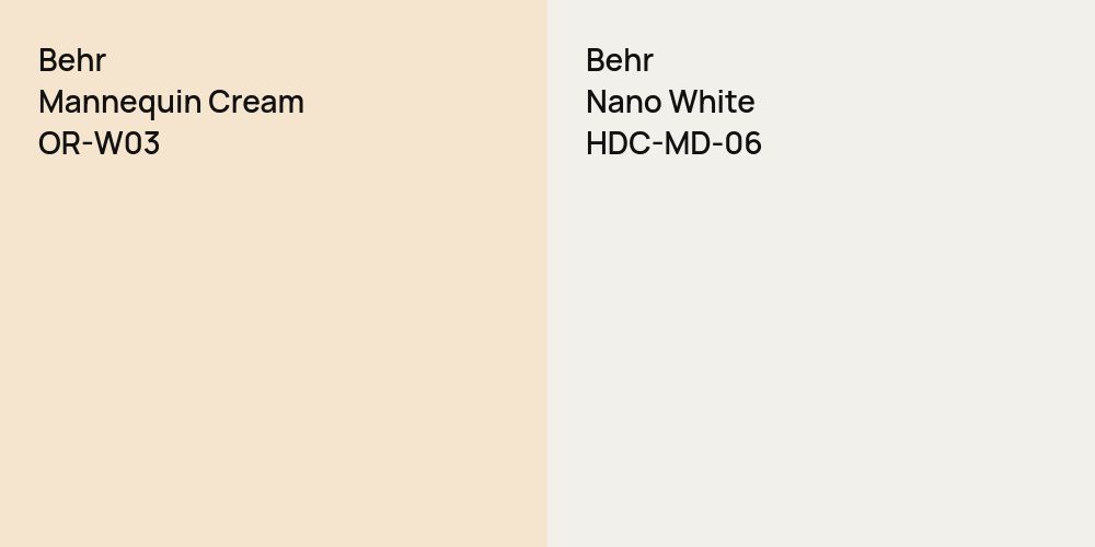 Behr Mannequin Cream vs. Behr Nano White