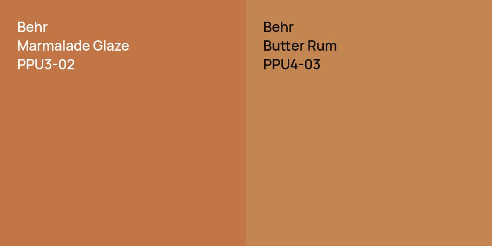 Behr Marmalade Glaze vs. Behr Butter Rum