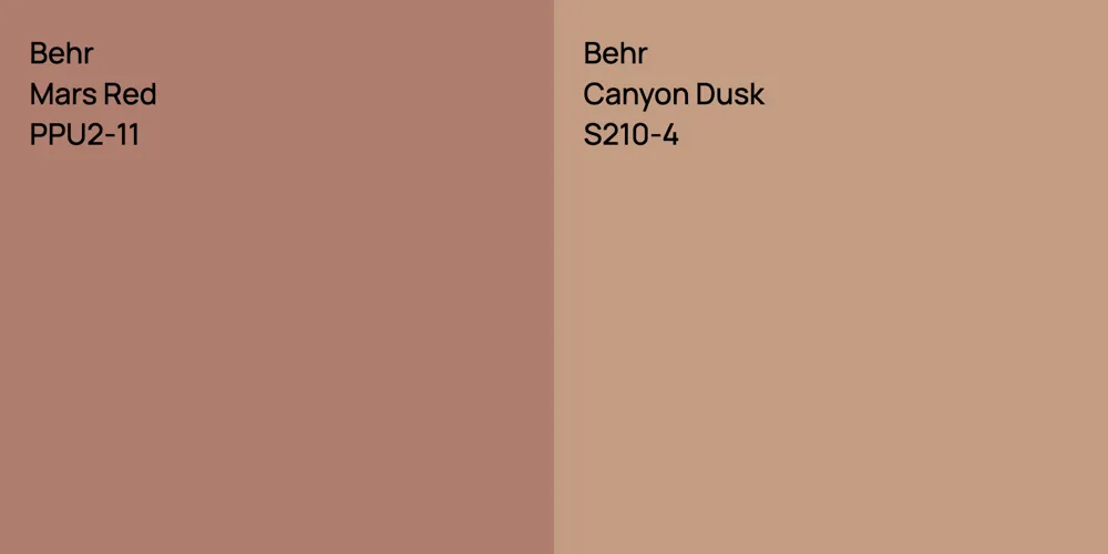 Behr Mars Red vs. Behr Canyon Dusk