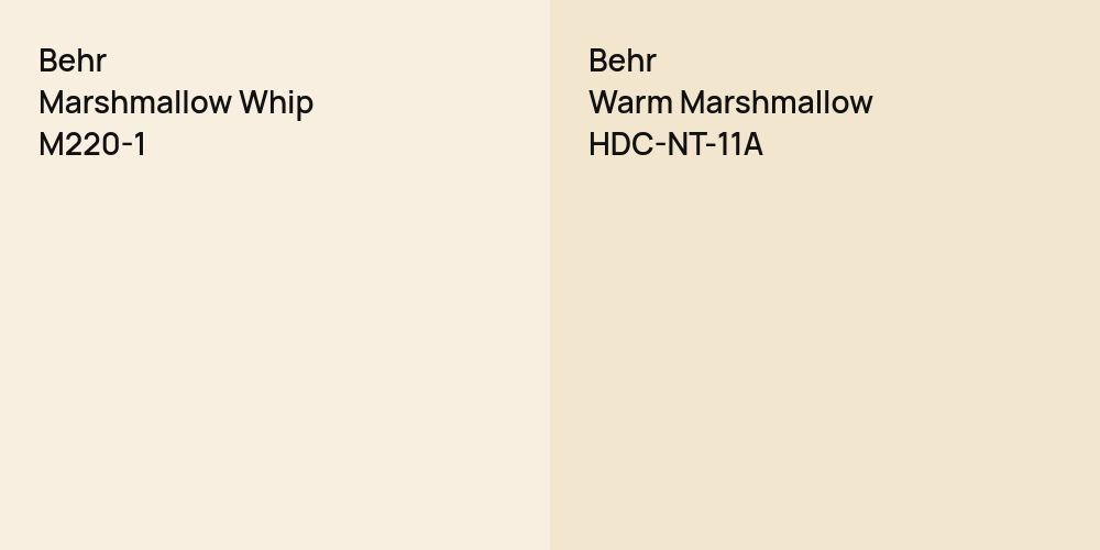 Behr Marshmallow Whip vs. Behr Warm Marshmallow