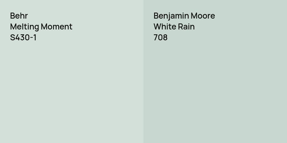 Behr Melting Moment vs. Benjamin Moore White Rain