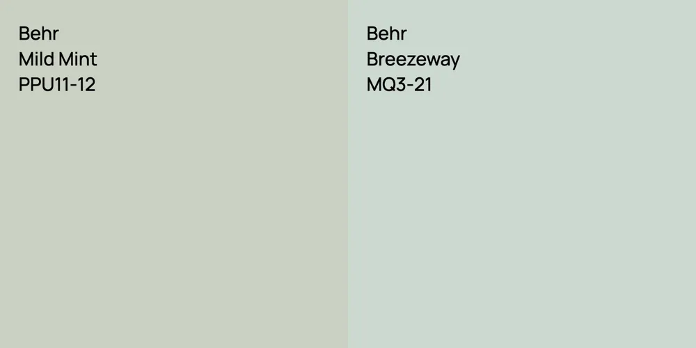 Behr Mild Mint vs. Behr Breezeway