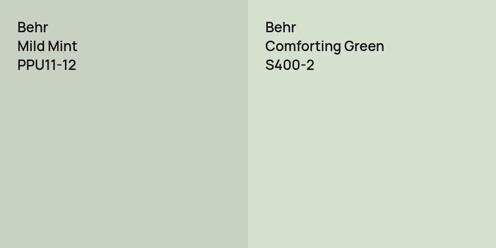 Behr Mild Mint vs. Behr Comforting Green