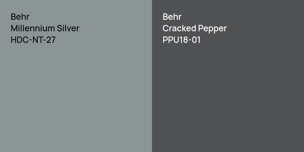 Behr Millennium Silver vs. Behr Cracked Pepper