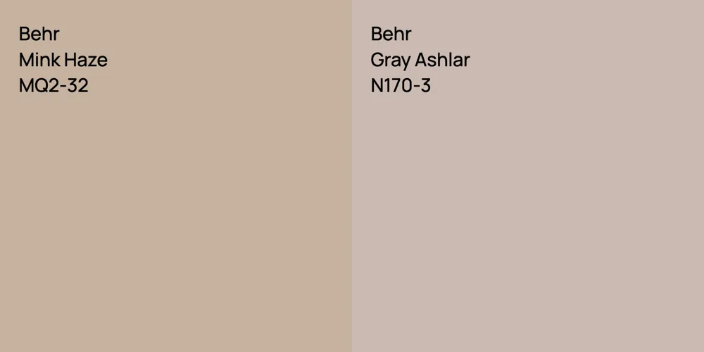 Behr Mink Haze vs. Behr Gray Ashlar