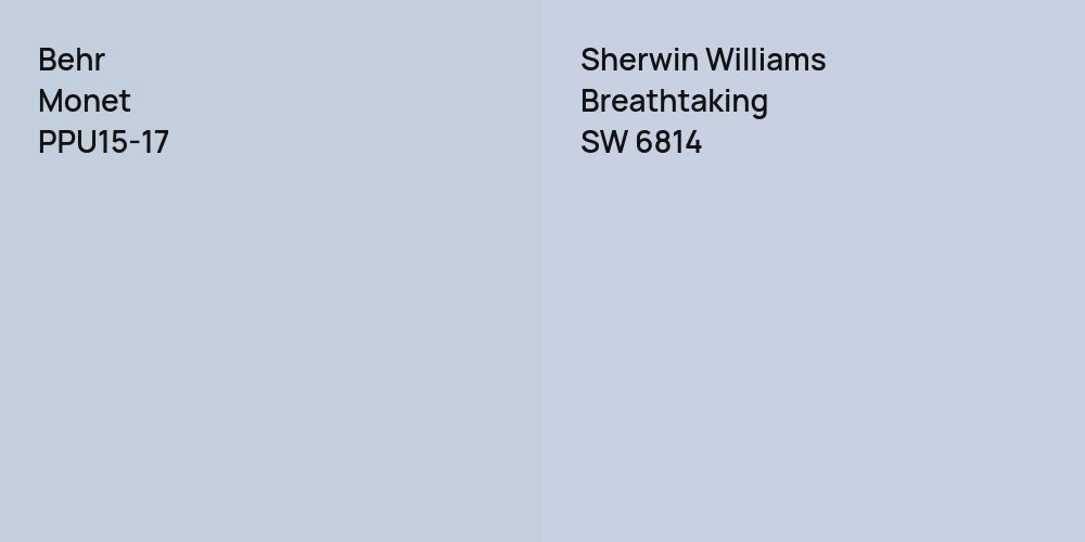 Behr Monet vs. Sherwin Williams Breathtaking