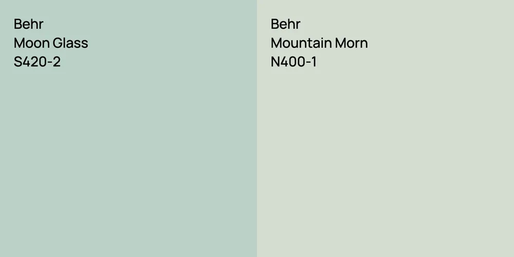 Behr Moon Glass vs. Behr Mountain Morn