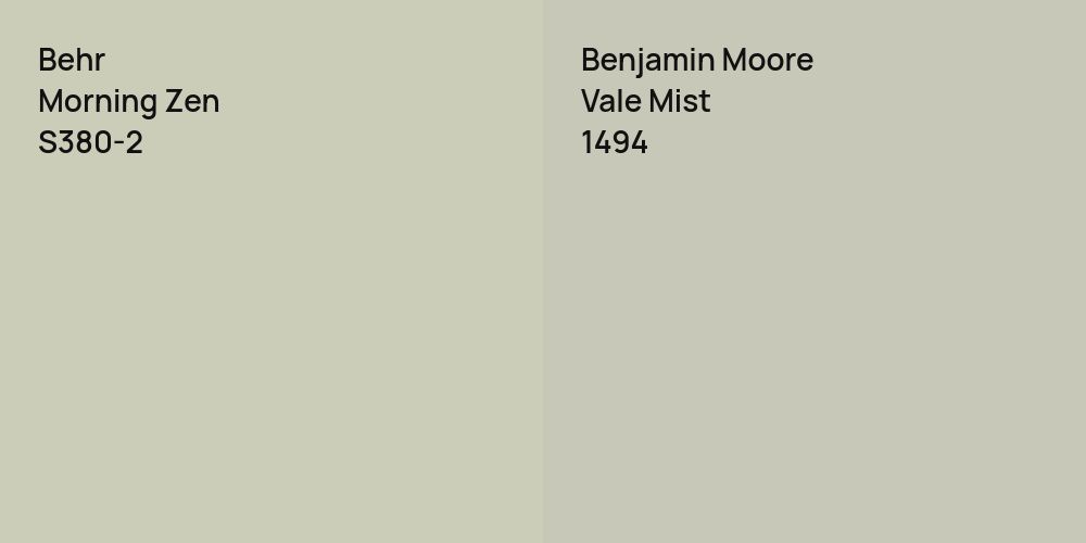 Behr Morning Zen vs. Benjamin Moore Vale Mist