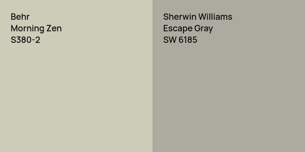 Behr Morning Zen vs. Sherwin Williams Escape Gray