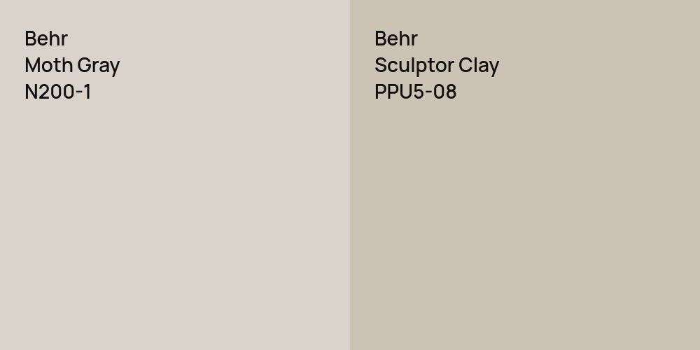 Behr Moth Gray vs. Behr Sculptor Clay