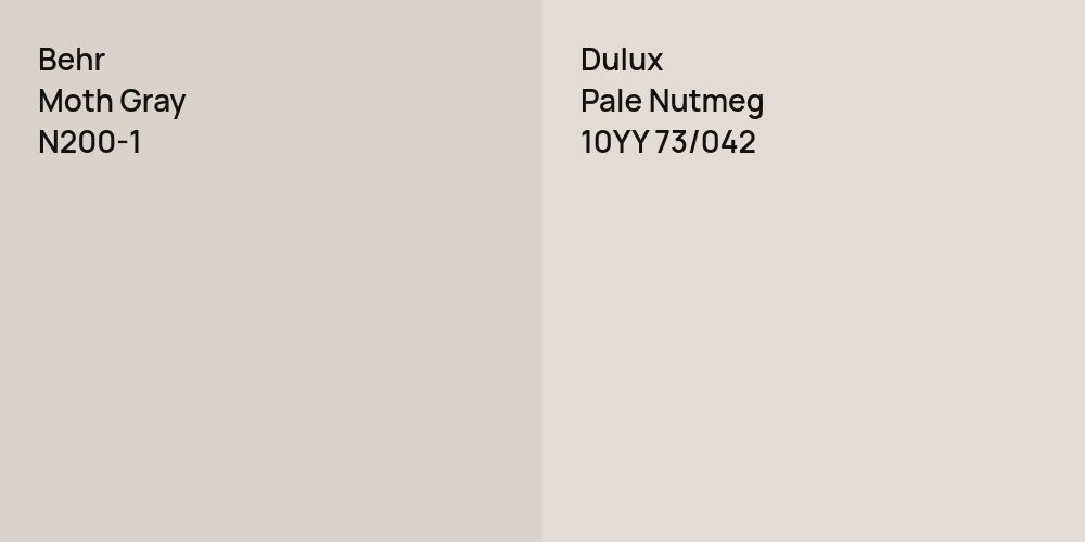 Behr Moth Gray vs. Dulux Pale Nutmeg