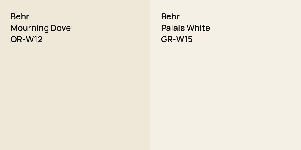 Behr Mourning Dove vs. Behr Palais White