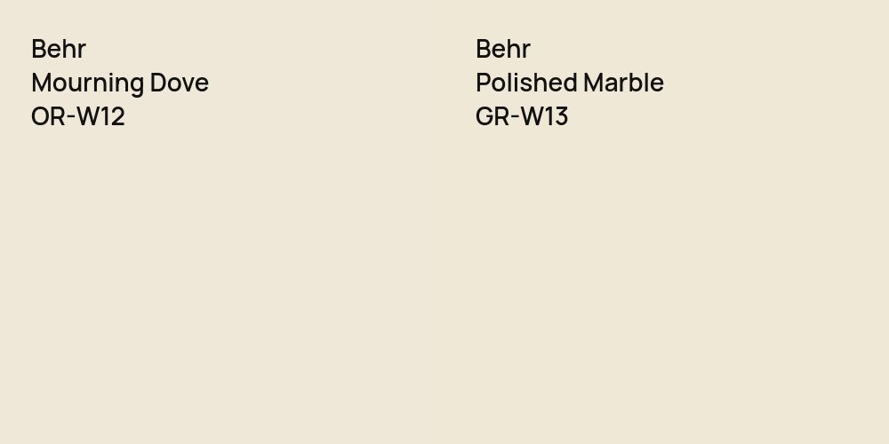 Behr Mourning Dove vs. Behr Polished Marble