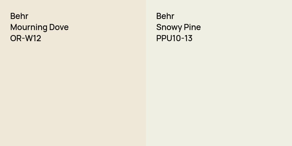 Behr Mourning Dove vs. Behr Snowy Pine