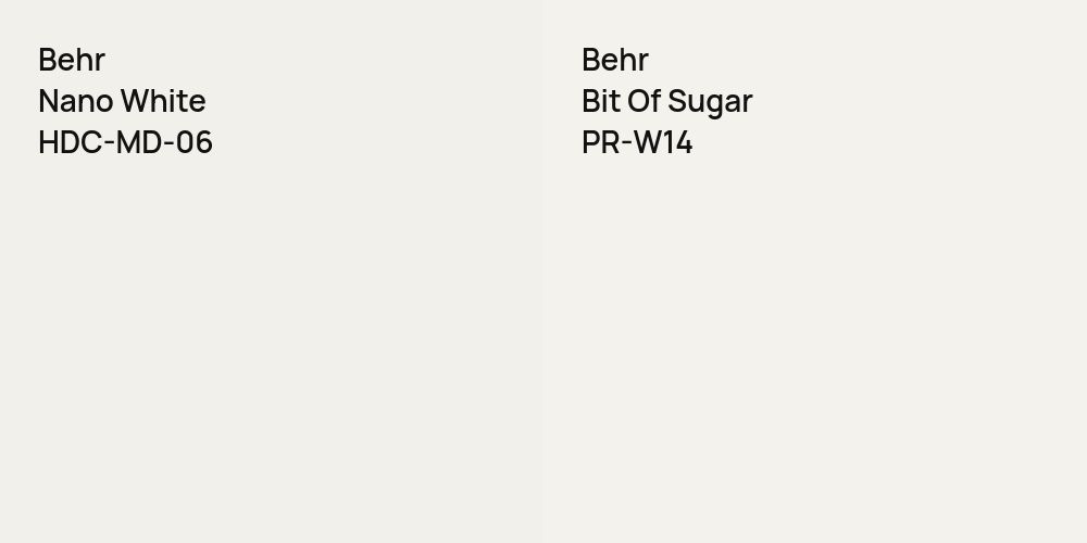 Behr Nano White vs. Behr Bit Of Sugar