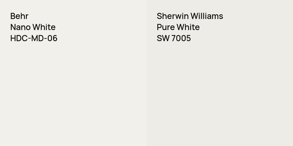 Behr Nano White vs. Sherwin Williams Pure White