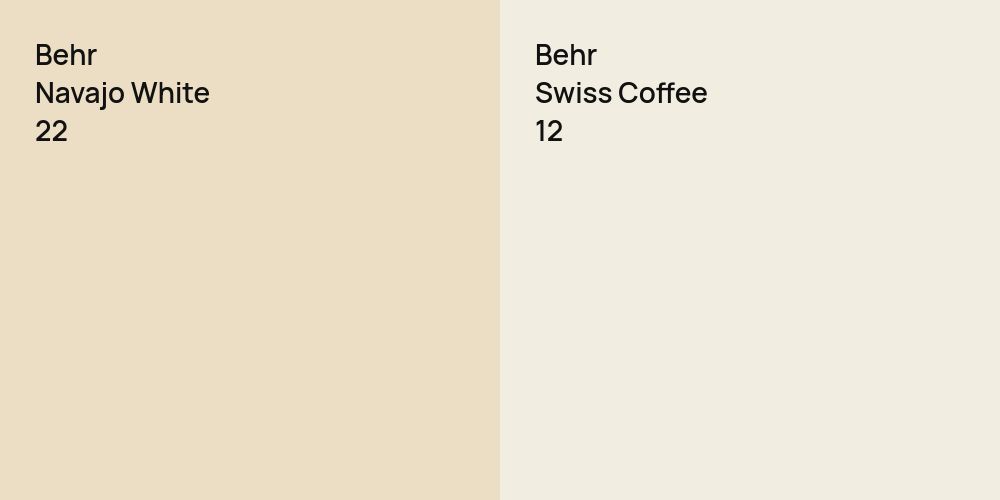 Behr Navajo White vs. Behr Swiss Coffee