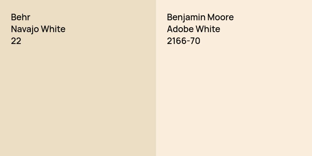 Behr Navajo White vs. Benjamin Moore Adobe White