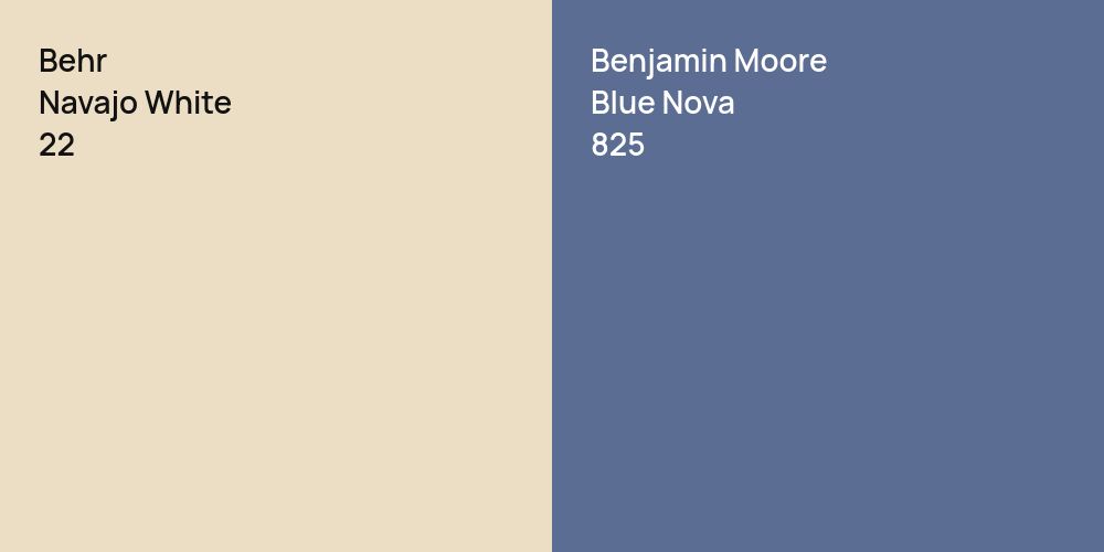 Behr Navajo White vs. Benjamin Moore Blue Nova