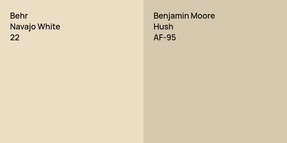 Behr Navajo White vs. Benjamin Moore Hush