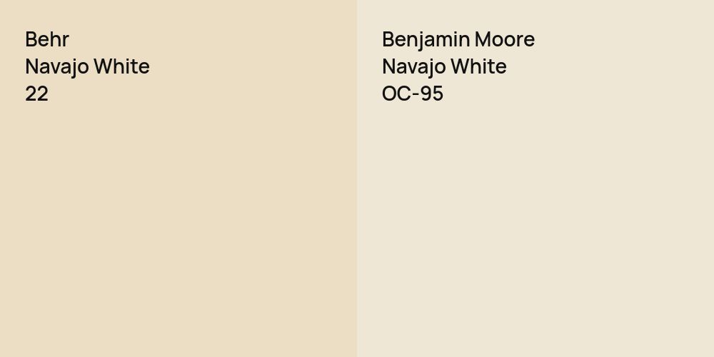 Behr Navajo White vs. Benjamin Moore Navajo White