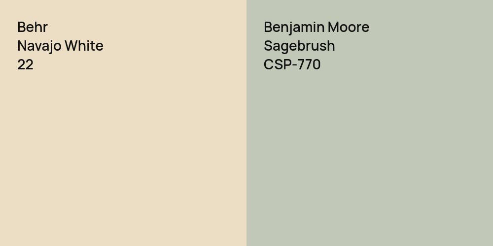 Behr Navajo White vs. Benjamin Moore Sagebrush