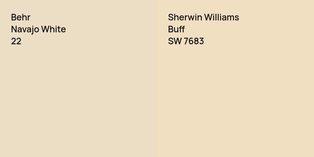 Behr Navajo White vs. Sherwin Williams Buff