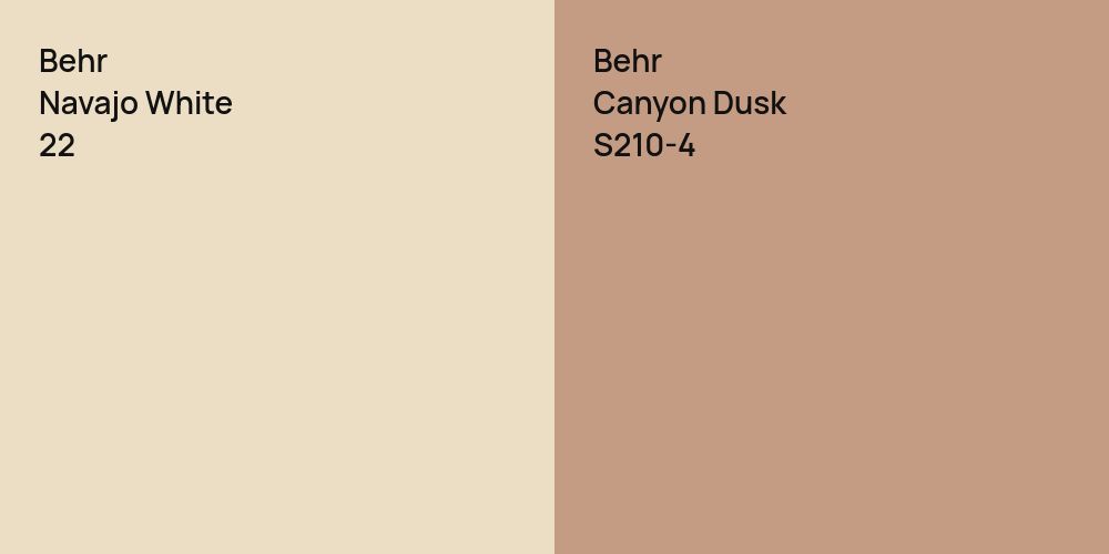 Behr Navajo White vs. Behr Canyon Dusk