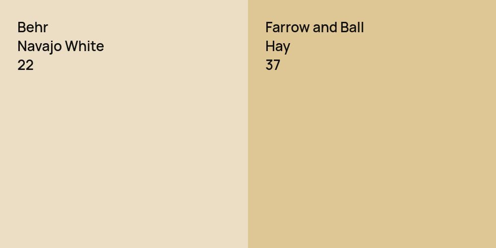 Behr Navajo White vs. Farrow and Ball Hay