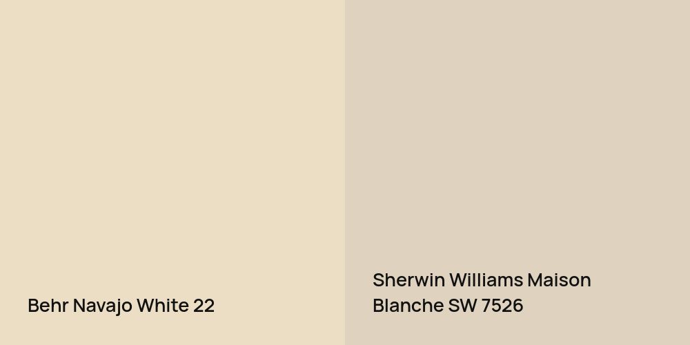 Behr Navajo White vs. Sherwin Williams Maison Blanche