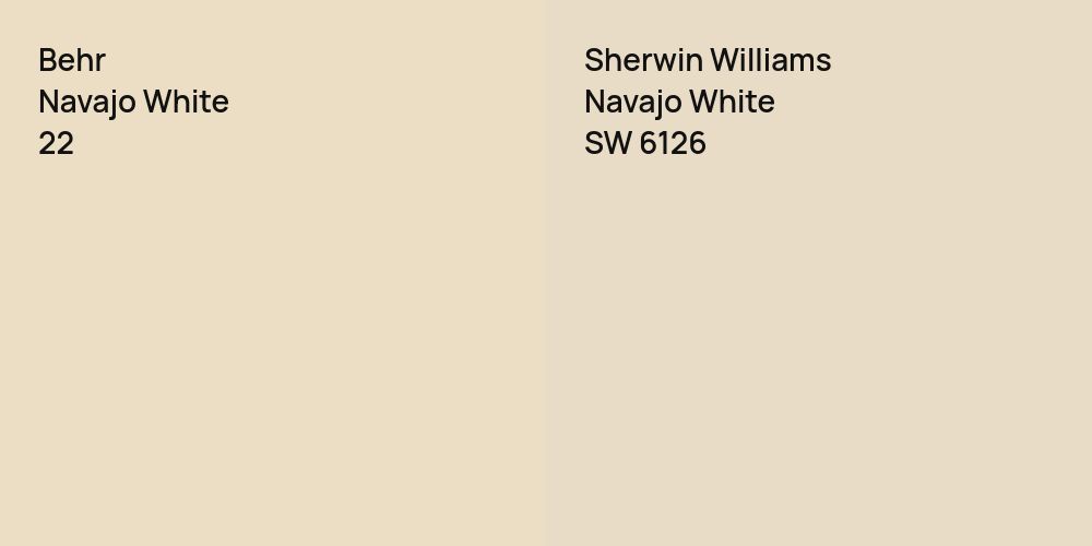 Behr Navajo White vs. Sherwin Williams Navajo White