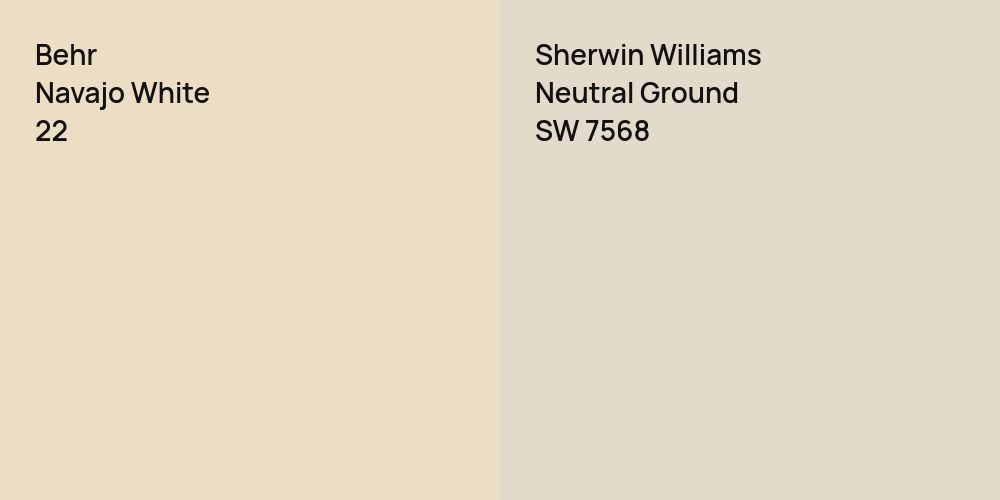 Behr Navajo White vs. Sherwin Williams Neutral Ground