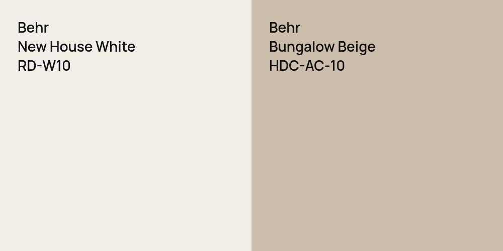 Behr New House White vs. Behr Bungalow Beige