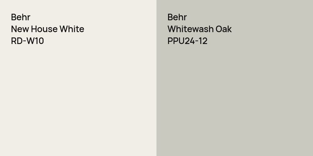 Behr New House White vs. Behr Whitewash Oak