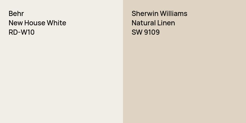 Behr New House White vs. Sherwin Williams Natural Linen