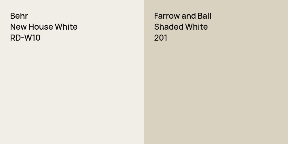 Behr New House White vs. Farrow and Ball Shaded White