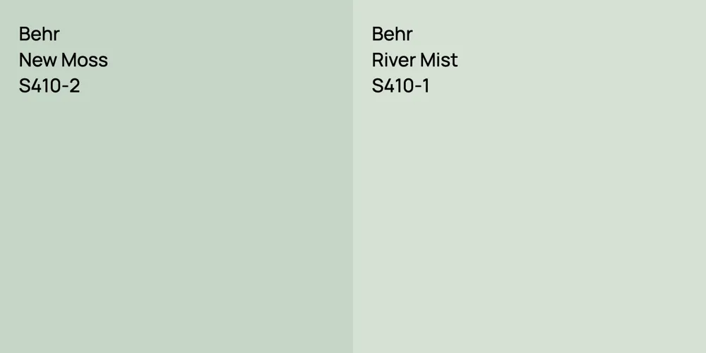 Behr New Moss vs. Behr River Mist