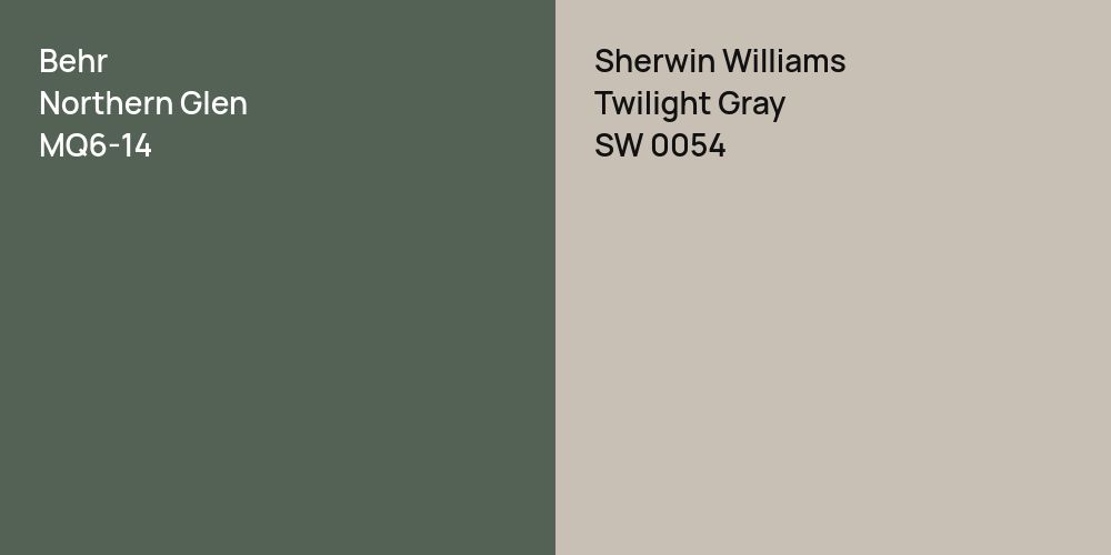 Behr Northern Glen vs. Sherwin Williams Twilight Gray