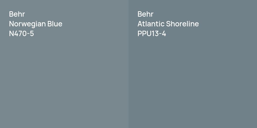 Behr Norwegian Blue vs. Behr Atlantic Shoreline