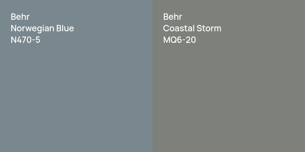 Behr Norwegian Blue vs. Behr Coastal Storm