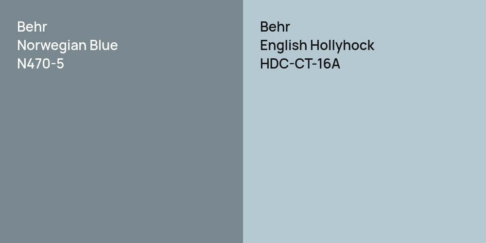 Behr Norwegian Blue vs. Behr English Hollyhock